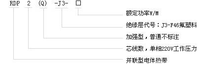 RDP2-J3型恒功率电伴热带型号名称